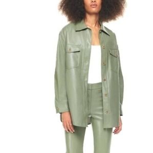Aritzia Green Leather Jacket